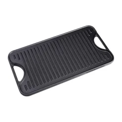 Grill & Griddle Pans|Cast Iron Pans^Victoria Cast iron reversible griddle 25x47 cm, Black