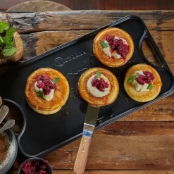 Grill & Griddle Pans|Cast Iron Pans^Victoria Cast iron reversible griddle 25x47 cm, Black