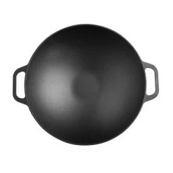 Online Victoria Cast iron wok pan 36 cm, Black