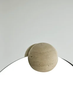 Round Mirrors^AYTM Castellum wall mirror Ø80 cm, Clear-travertine Transparent