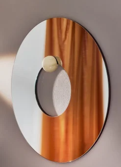 Round Mirrors^AYTM Castellum wall mirror Ø80 cm, Clear-travertine Transparent
