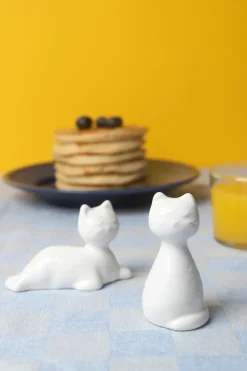 Pluto Design Cat salt & pepper mills, White