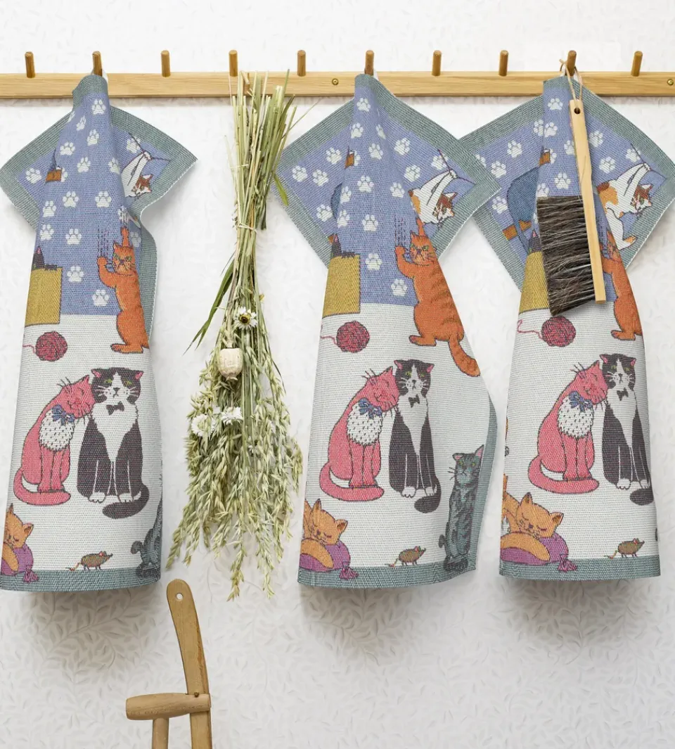 Kitchen Tea Towels^Ekelund Linneväveri Cats fun kitchen towel, 35x50 cm Multi