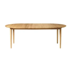 Clearance FDB Møbler C62E Bjørk dining table with 2 extension leaves, Oak solid oiled Beige
