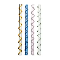 Clearance Byon Celebrate straws 4-pack, Blue-Amber-Pink-Green Multi