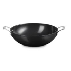 Clearance Le Creuset Ceramic wok pan 2 handles, 32 cm Black