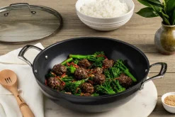 Clearance Le Creuset Ceramic wok pan 2 handles, 32 cm Black