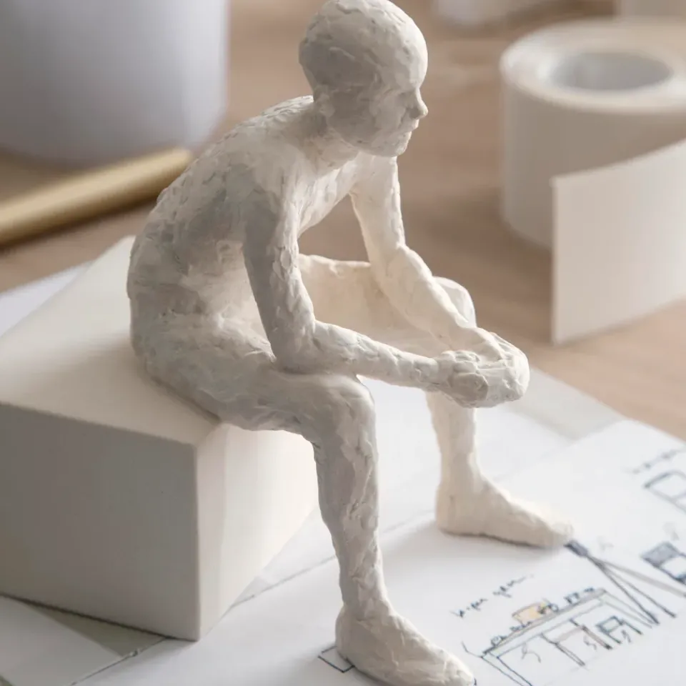 Sculptures & Porcelain Figurines^Kähler Character sculpture, The reflective one White