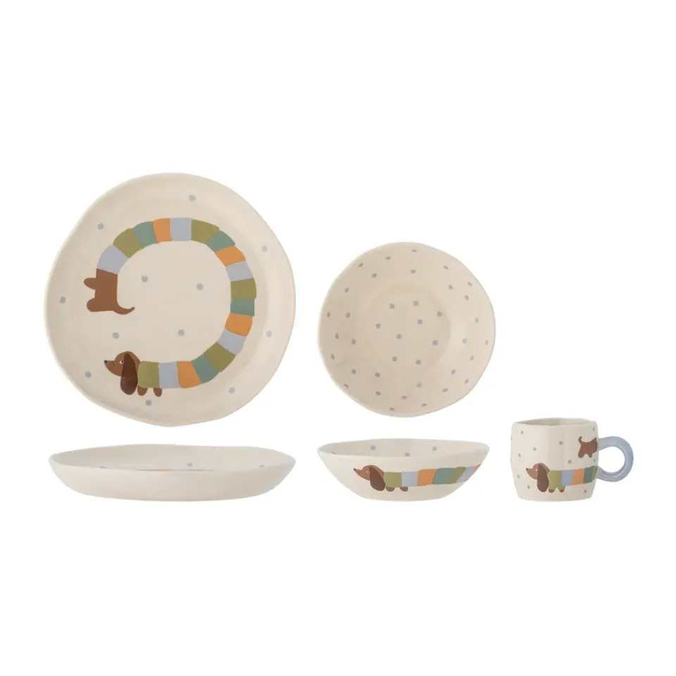 Table Settings & Starter Sets^Bloomingville Charlie dinner set 3 pieces, -white Blue
