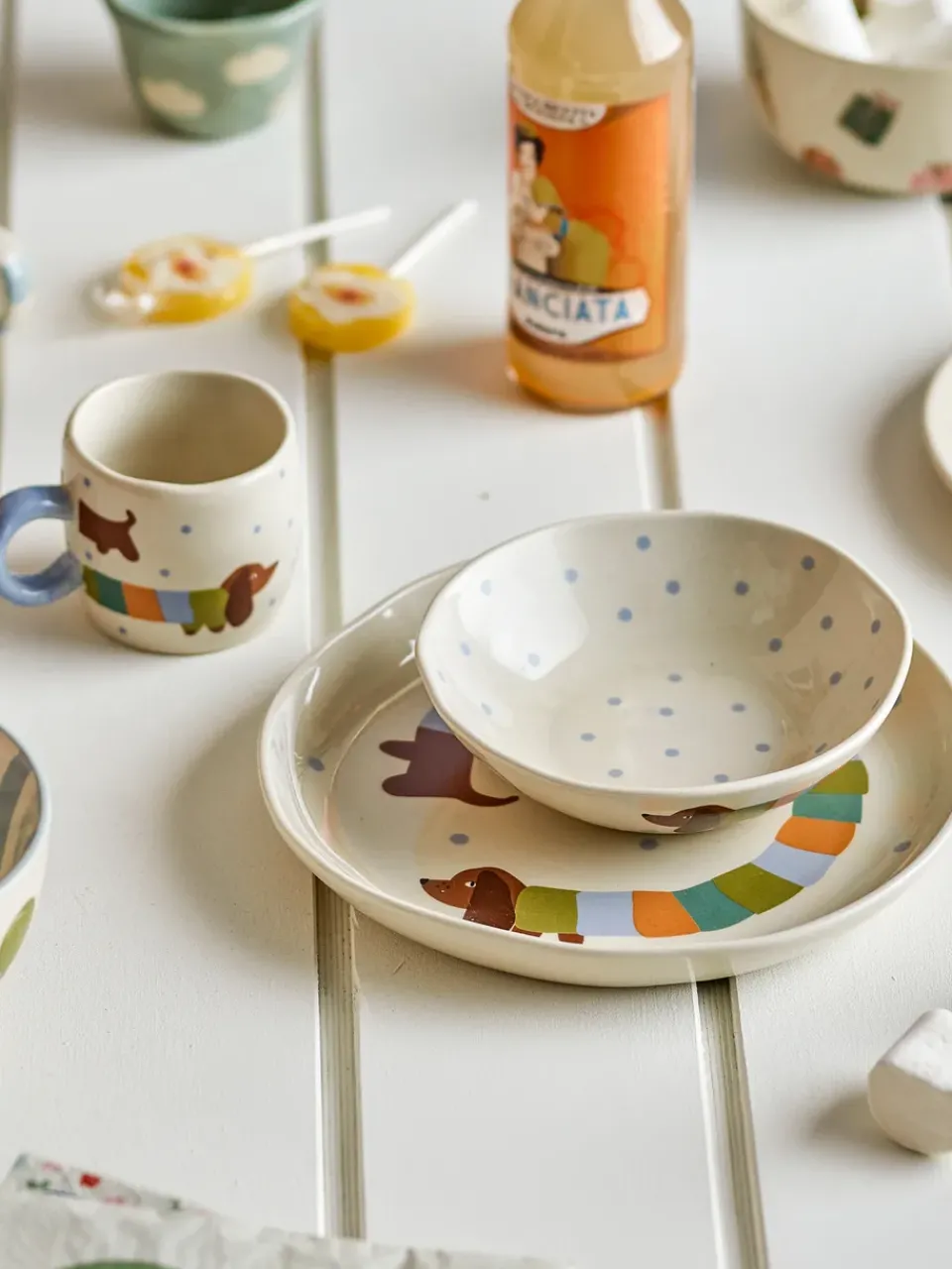 Table Settings & Starter Sets^Bloomingville Charlie dinner set 3 pieces, -white Blue