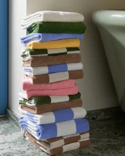 Towels^HAY Check bath towel 70x136 cm, Cappuccino Brown