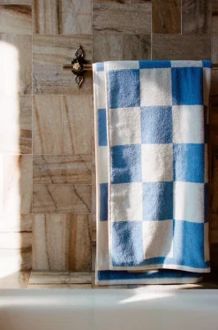 Bath Sheets^HAY Check bath towel 70x136 cm, Sky Blue