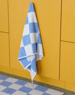 Bath Sheets^HAY Check bath towel 70x136 cm, Sky Blue