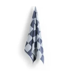 Bath Sheets^HAY Check bath towel 70x136 cm, Steel Blue