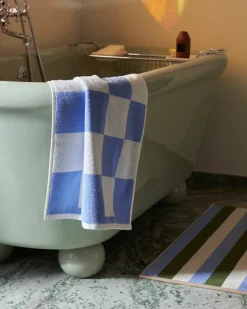 Bath Mats^HAY Check bathroom rug 50x90 cm, Sky Blue