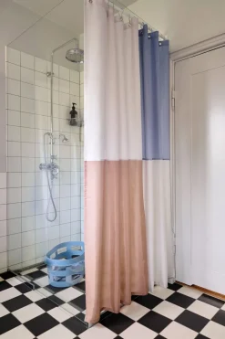 Shower Curtains^HAY Check shower curtain 180x200 cm, Blue