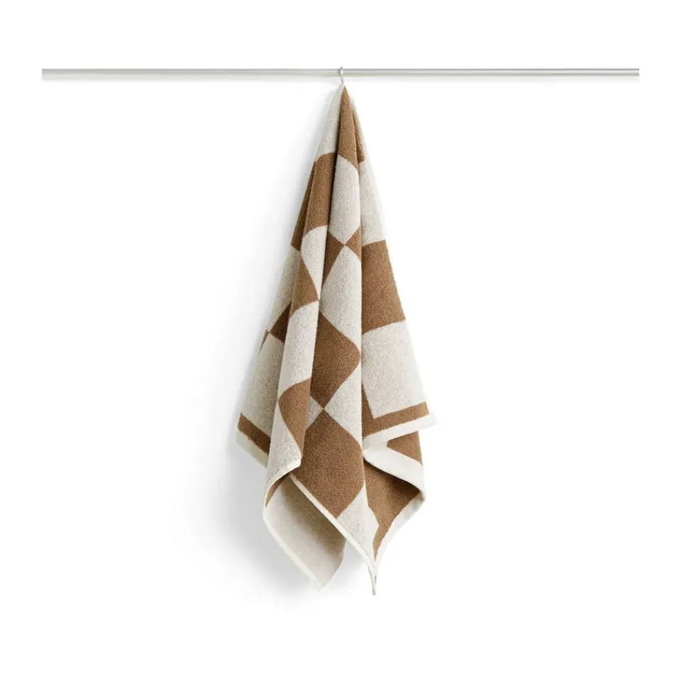 Clearance HAY Check towel 50x90 cm, Cappuccino Brown