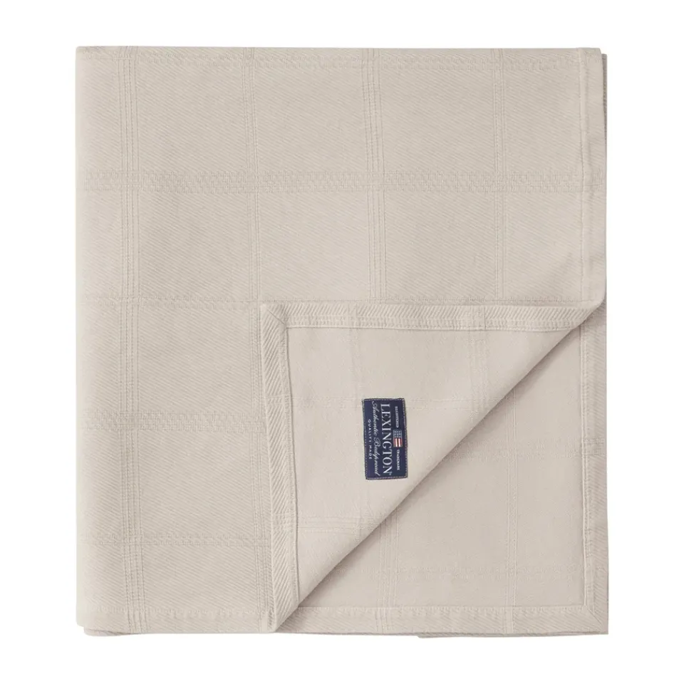 Bedspreads & Throws^Lexington Checked Jacquard bedspread 260x240 cm, Light Beige