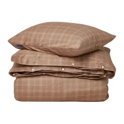 Bed Sets^Lexington Checked Pin Point Oxford bed set 220x220 cm, Brown White