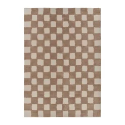 Woven Cotton Rugs^Scandi Living Checker Play mat 170x240 cm, Hazel Brown