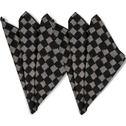 Sale Byon Checki fabric napkin 2-pack, Black