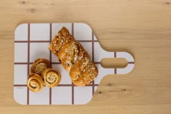 Trays^Muurla Checks & Stripes tray 30x44 cm, Brown-beige Multi
