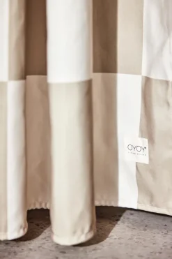 Online OYOY Chess shower curtain 180x180 cm, Clay-offwhite Beige