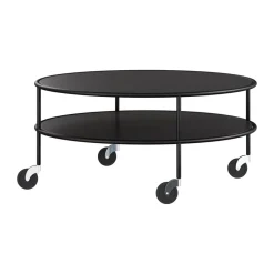 Serving Trolleys^Lammhults Chicago coffee table, laminate, Ø90 cm Black