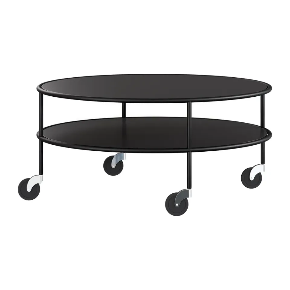 Serving Trolleys^Lammhults Chicago coffee table, laminate, Ø90 cm Black