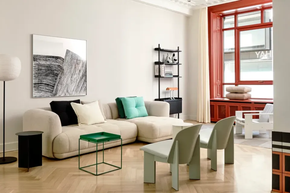 Best HAY Chisel lounge chair, Eucalyptus lacquered beech GreenBlue