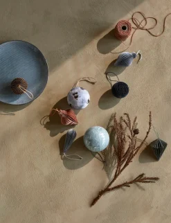 Hot Broste Copenhagen Christmas mix decoration 6-pack, Thyme Grey