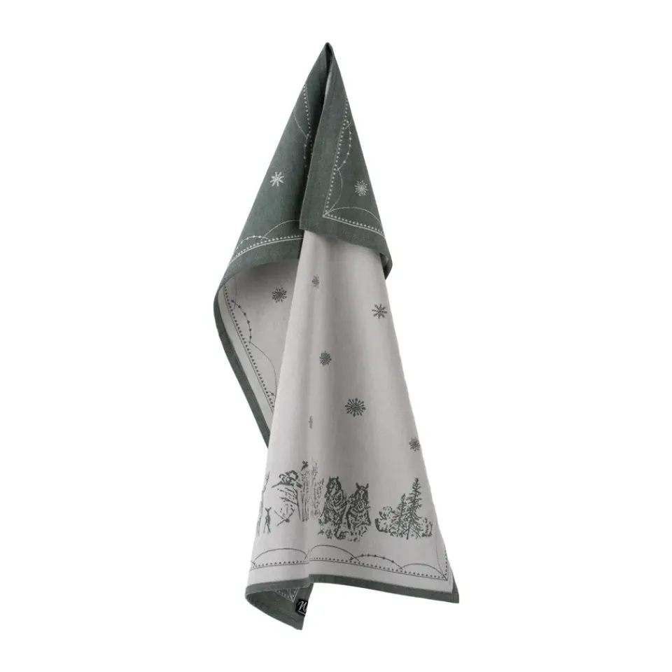 Christmas Hand & Tea Towels|Kitchen Tea Towels^Wik & Walsøe Christmas morning kitchen towel 50x70 cm, White-green WhiteGreen