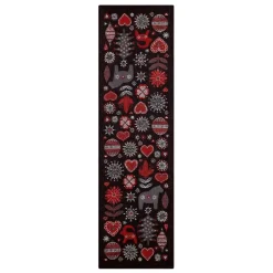 Discount Ekelund Linneväveri Christmas night runner, black RedBlack