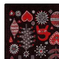 Discount Ekelund Linneväveri Christmas night runner, black RedBlack