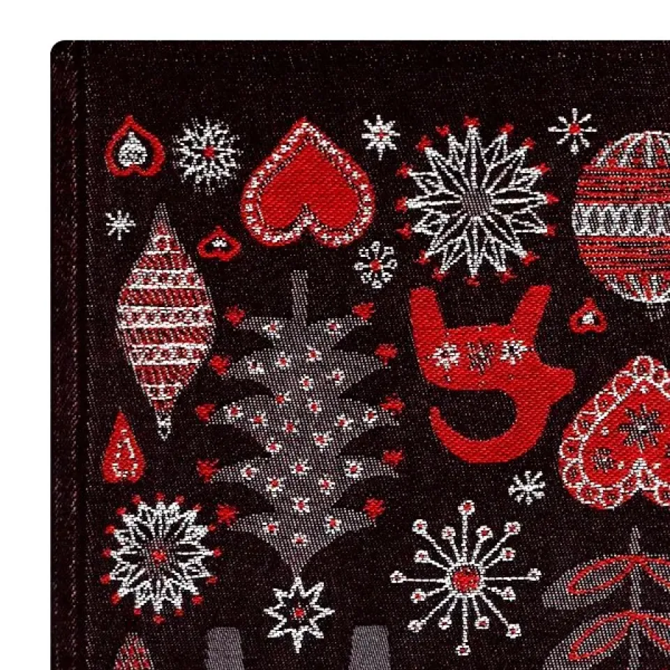 Discount Ekelund Linneväveri Christmas night runner, black RedBlack