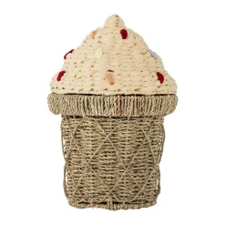 Storage For The Kids Room^Bloomingville Cillie basket with lid 28x41 cm, Natural Brown
