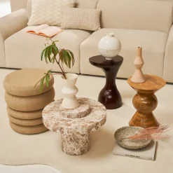 Sitting Poufs^URBAN NATURE CULTURE Cinco ottoman Ø39x43 cm, Starfish Brown