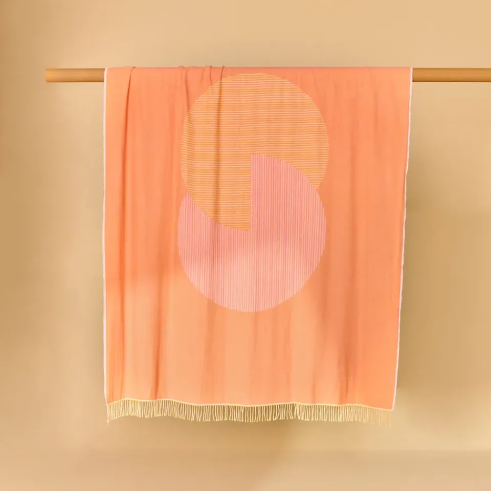 Cotton Blankets & Throws^NJRD Circles cotton throw 130x185 cm, natural White