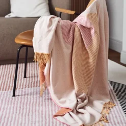 Cotton Blankets & Throws^NJRD Circles cotton throw 130x185 cm, natural White