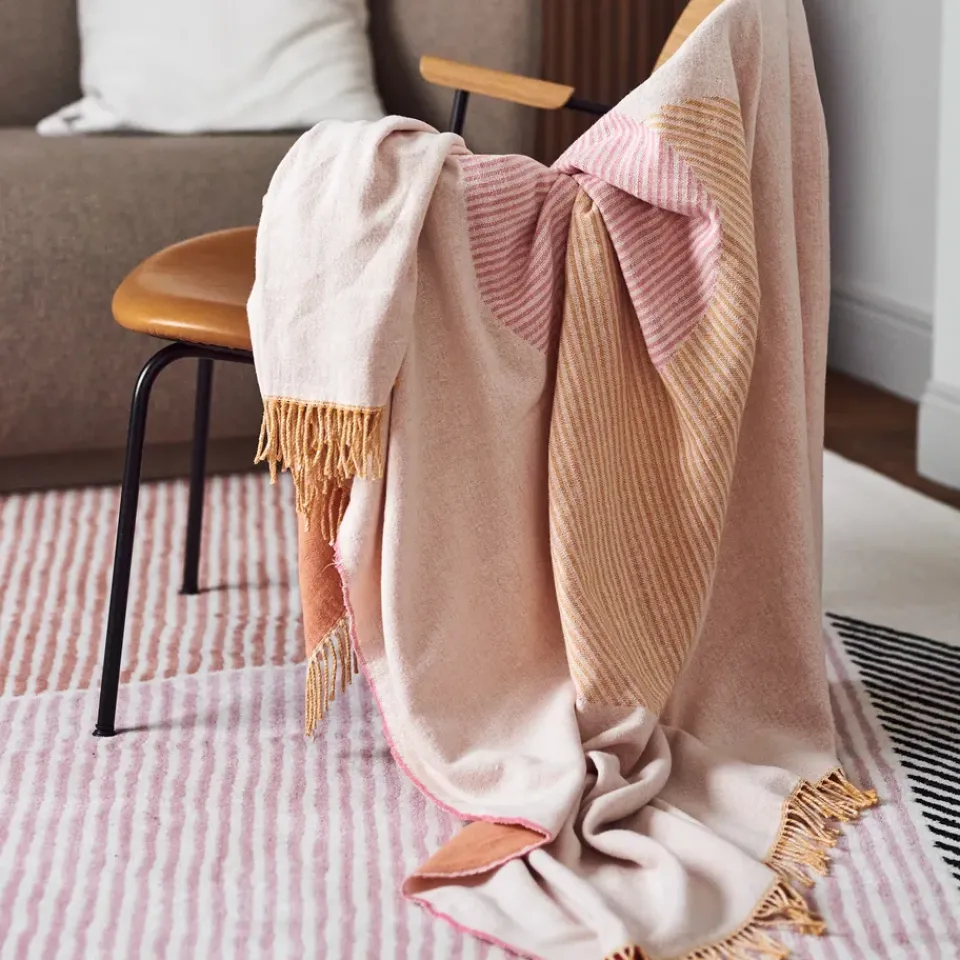 Cotton Blankets & Throws^NJRD Circles cotton throw 130x185 cm, natural White