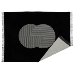 Cotton Blankets & Throws^NJRD Circles cotton throw 130x185 cm, Black