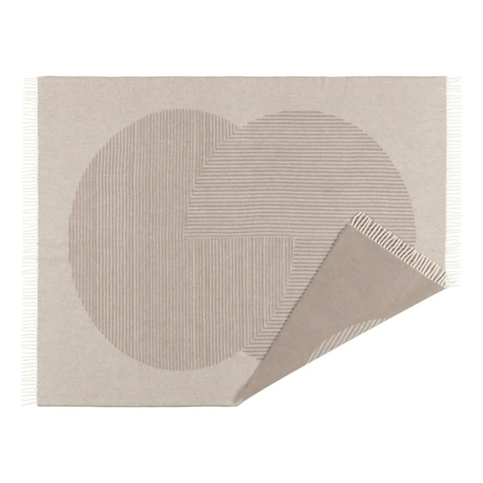 Sale NJRD Circles wool throw 130x185 cm, Beige