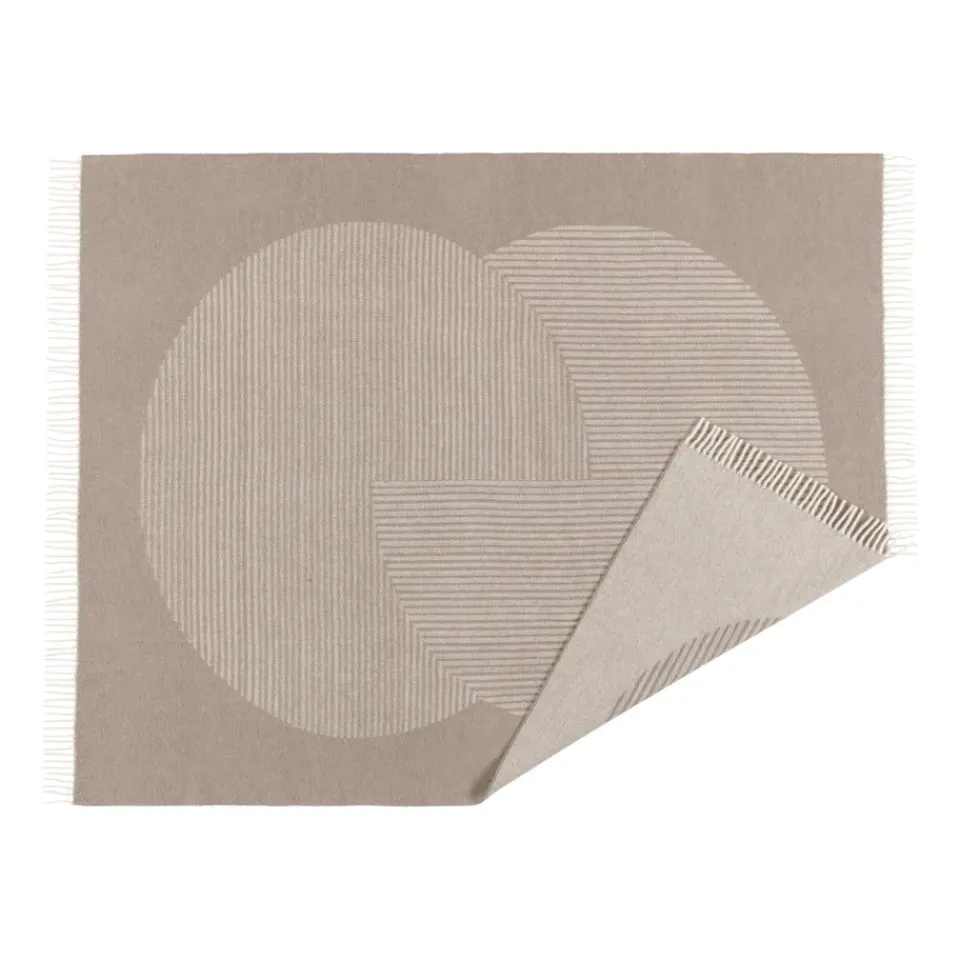 Sale NJRD Circles wool throw 130x185 cm, Beige
