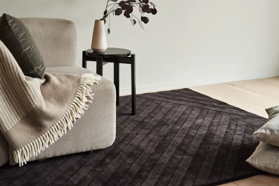 Sale NJRD Circles wool throw 130x185 cm, Beige