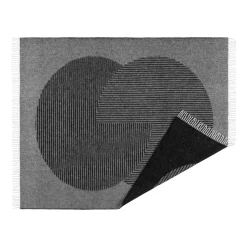 Clearance NJRD Circles wool throw 130x185 cm, Black