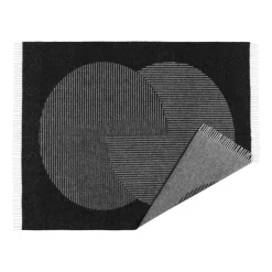 Clearance NJRD Circles wool throw 130x185 cm, Black