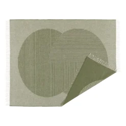 Wool Blankets & Throws^NJRD Circles wool throw 130x185 cm, Green
