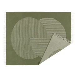 Wool Blankets & Throws^NJRD Circles wool throw 130x185 cm, Green
