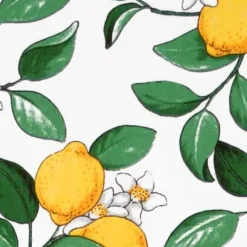 Fabric By The Metre^Arvidssons Textil Citronlycka fabric, white GreenYellowWhite