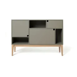 Display & Glass Cabinets|Display & Glass Cabinets^Zweed Citti 6x3 cabinet, Mole -stand in oak matt lacquered Grey